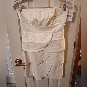 Wishes Wishes Wishes Strapless Cream Dress